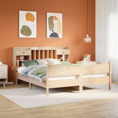 Cadre de lit sans matelas 200x200 cm bois massif de pin