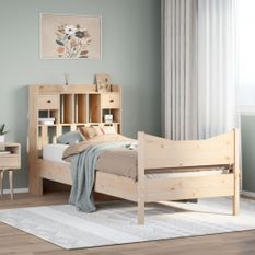 Cadre de lit sans matelas 75x190 cm bois de pin massif