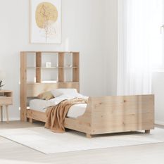 Cadre de lit sans matelas 75x190 cm bois de pin massif