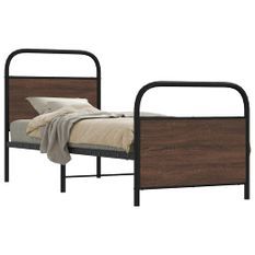 Cadre de lit sans matelas 75x190cm chêne marron bois ingénierie