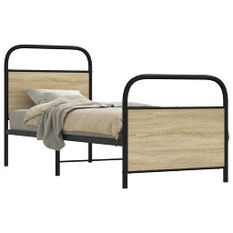 Cadre de lit sans matelas 75x190cm chêne sonoma bois ingénierie