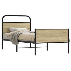 Cadre de lit sans matelas 80x200cm chêne sonoma bois ingénierie