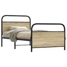 Cadre de lit sans matelas 90x190cm chêne sonoma bois ingénierie