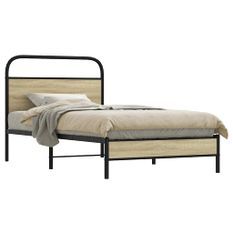 Cadre de lit sans matelas 90x190cm chêne sonoma bois ingénierie