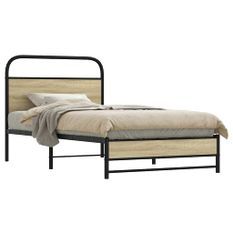 Cadre de lit sans matelas 90x190cm chêne sonoma bois ingénierie