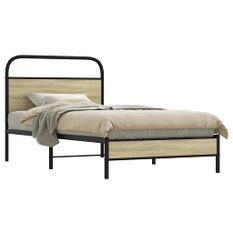 Cadre de lit sans matelas 90x200cm chêne sonoma bois ingénierie