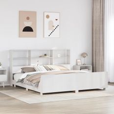 Cadre de lit sans matelas blanc 180x200 cm bois massif de pin