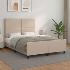 Cadre de lit sans matelas cappuccino 140x200 cm similicuir