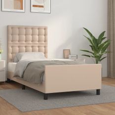 Cadre de lit sans matelas cappuccino 90x190 cm similicuir