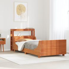 Cadre de lit sans matelas cire marron 90x190 cm bois pin massif