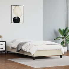 Cadre de lit sans matelas crème 100x200 cm similicuir