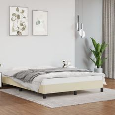 Cadre de lit sans matelas crème 140x190 cm similicuir