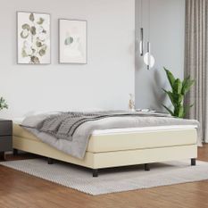 Cadre de lit sans matelas crème 140x190 cm similicuir