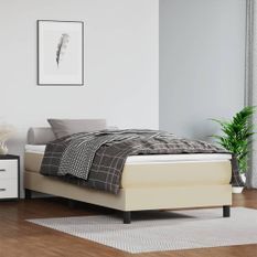 Cadre de lit sans matelas crème 80x200 cm similicuir