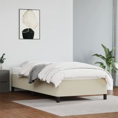 Cadre de lit sans matelas crème 90x200 cm similicuir