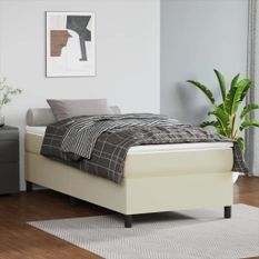 Cadre de lit sans matelas crème 90x200 cm similicuir