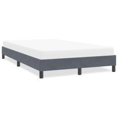 Cadre de lit sans matelas gris foncé 120x220 cm velours