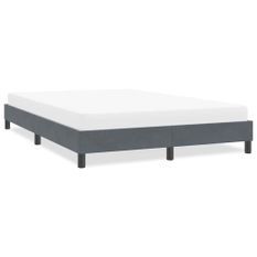 Cadre de lit sans matelas gris foncé 140x220 cm velours