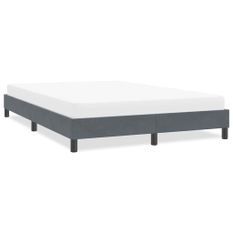 Cadre de lit sans matelas gris foncé 160x210 cm velours