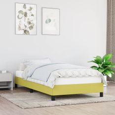 Cadre de lit sans matelas vert 100x200 cm tissu