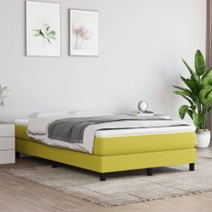 Cadre de lit sans matelas vert 120x200 cm tissu