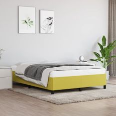 Cadre de lit sans matelas vert 140x190 cm tissu