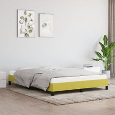 Cadre de lit sans matelas vert 140x200 cm tissu