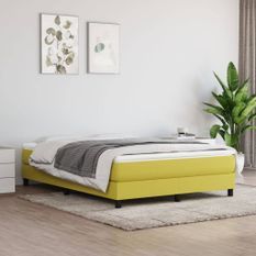 Cadre de lit sans matelas vert 140x200 cm tissu