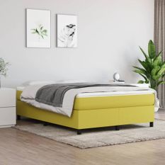 Cadre de lit sans matelas vert 140x200 cm tissu