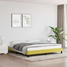 Cadre de lit sans matelas vert 160x200 cm tissu