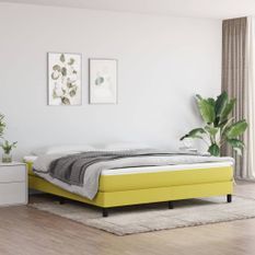 Cadre de lit sans matelas vert 160x200 cm tissu