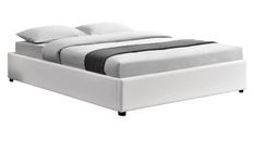 Cadre de lit simili blanc avec rangement Studi 180