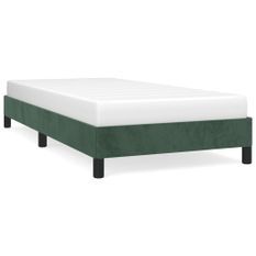 Cadre de lit Vert foncé 90x190 cm Velours