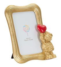 Cadre photo glamour avec ours en peluche 16,4 x 3,5 x 19,5 cm(dimensions intérieures : 10 x 15 cm)