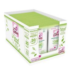 CADUM BÉBÉ Natural Caresse Lingettes Ultra-Douces Hypoallergéniques Format Pocket 18 x 20 Unités