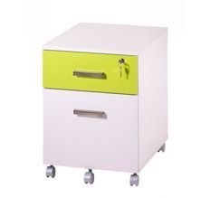 Caisson de bureau 2 tiroirs HUBLO blanc avec plumier – Rangement mobile pour dossiers suspendus