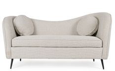 Canapé 2 places CADDIS - Tissu naturel & pieds en acier noir