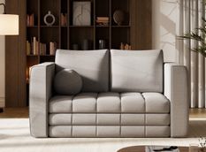 Canapé 2 places convertible BRIZOL en tissu chenille - 137 cm