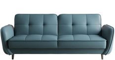 Canapé 3 places convertible en tissu BOZA - Pieds bois noir