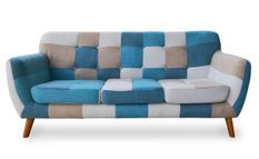 Canapé 3 places patchwork tissu multicolore Ambee