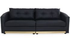 Canapé 3 places simili cuir noir Vaniat 230 cm