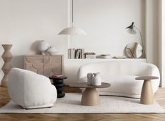 Canapé 3 places TECLA tissu effet bouclé – Confort & style cosy