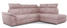 Canapé angle droit convertible tissu rose clair avec appuis-tête réglables Kepita 260 cm