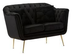 Canapé Budapest noir capitonné design élégant et compact