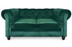 Canapé chesterfield 2 places velours vert Itish