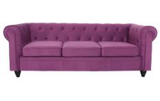 Canapé chesterfield 3 places velours violet Itish