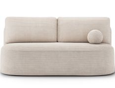 Canapé convertible 2 places KOURA tissu côtelé avec coffre – 193 cm