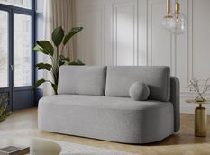 Canapé convertible 2 places KOURA tissu doux avec coffre – 193 cm
