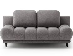 Canapé convertible 2 places NIVIO – Coffre & pieds bois noir