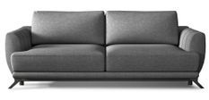 Canapé convertible 3/4 places tissu gris foncé et pieds métal noir Zora 250 cm